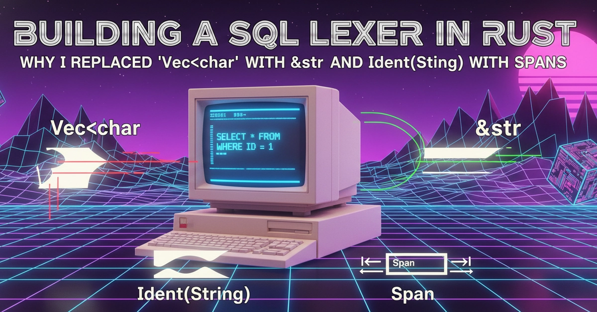 Building a SQL Lexer in Rust: Why I Replaced `Vec<char>` with `&str` and `Ident(String)` with Spans
