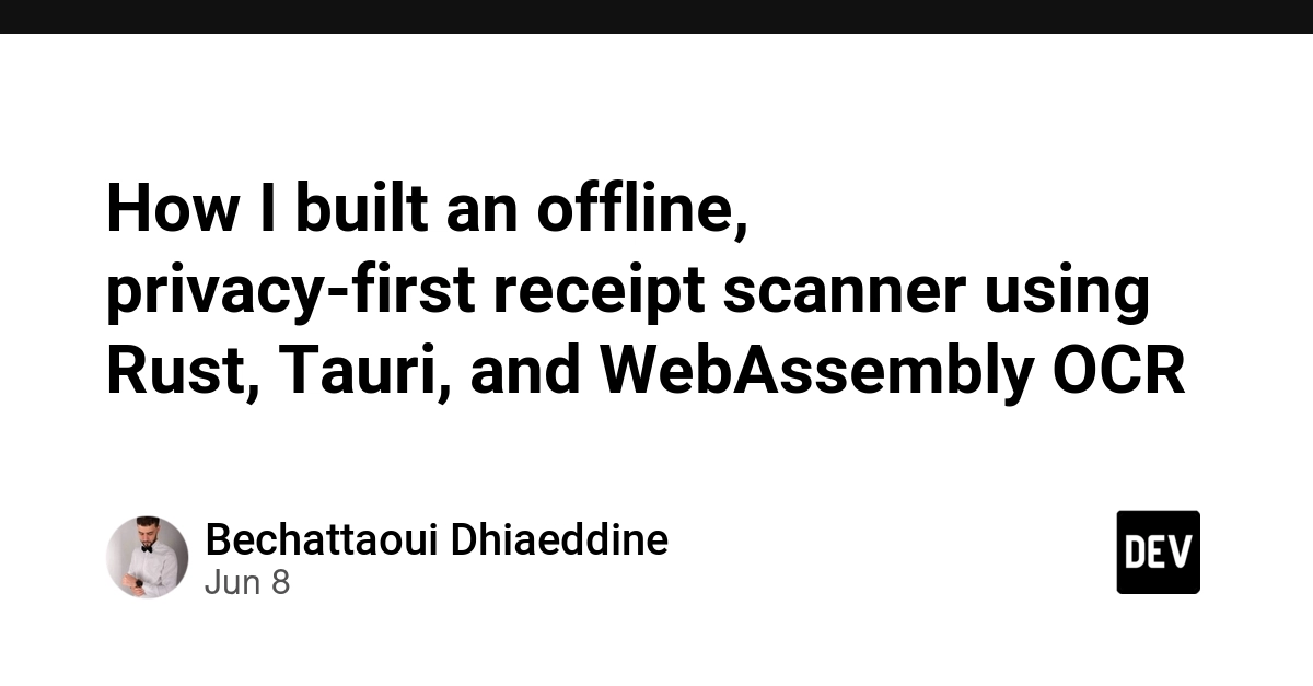 How I built an offline, privacy-first receipt scanner using Rust, Tauri, and WebAssembly OCR
