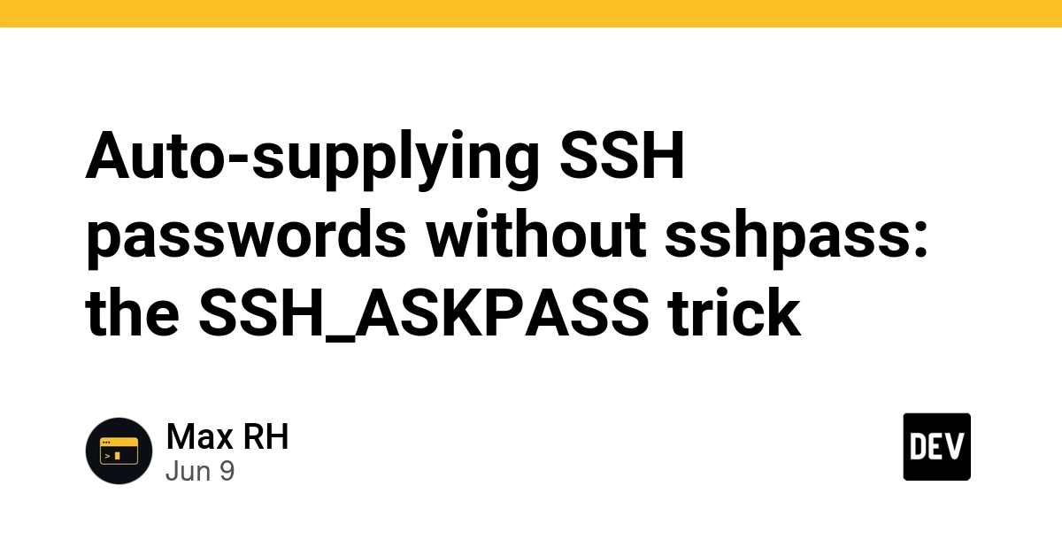 Auto-supplying SSH passwords without sshpass: the SSH_ASKPASS trick
