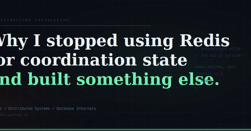 Why I Stopped Using Redis for Coordination State and Built Something Else