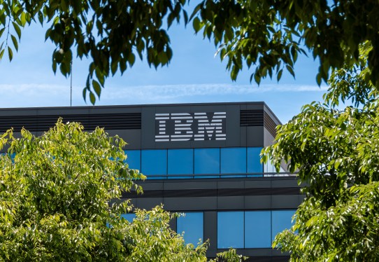 Exterior view of the French headquarters of IBM, an American multinational technology company active in computer hardware, software and services.